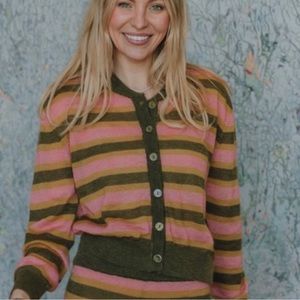 Daily Drills Striped Knit Cardigan